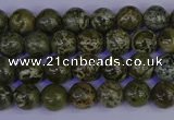 CGJ350 15.5 inches 4mm round green bee jasper beads wholesale