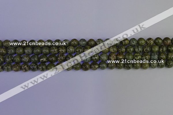 CGJ351 15.5 inches 6mm round green bee jasper beads wholesale