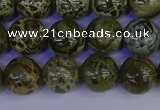 CGJ353 15.5 inches 10mm round green bee jasper beads wholesale