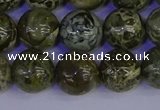 CGJ354 15.5 inches 12mm round green bee jasper beads wholesale