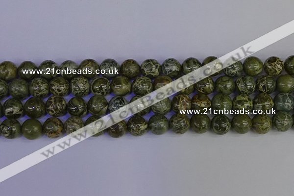 CGJ354 15.5 inches 12mm round green bee jasper beads wholesale