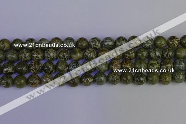 CGJ354 15.5 inches 12mm round green bee jasper beads wholesale