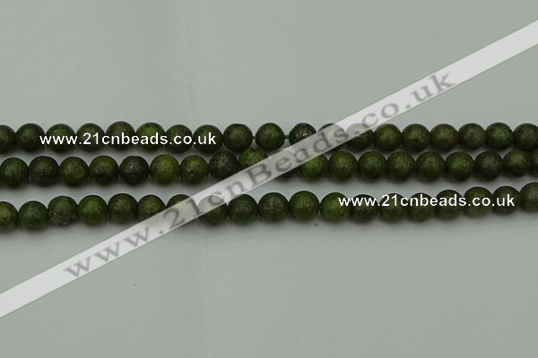 CGJ452 15.5 inches 8mm round green jasper beads wholesale