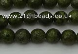 CGJ461 15.5 inches 6mm faceted round green jasper beads wholesale