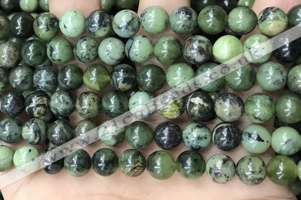 CGJ502 15.5 inches 8mm round green jade beads wholesale