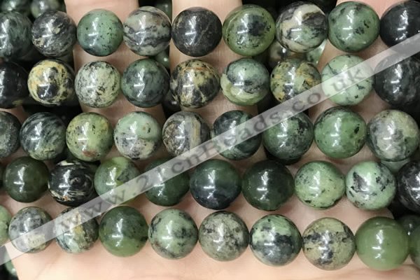 CGJ504 15.5 inches 12mm round green jade beads wholesale