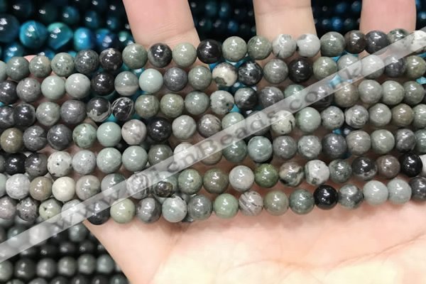 CGJ510 15.5 inches 4mm round green forst jasper beads wholesale