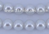 CGL01 10PCS 16 inches 4mm round dyed glass pearl beads wholesale