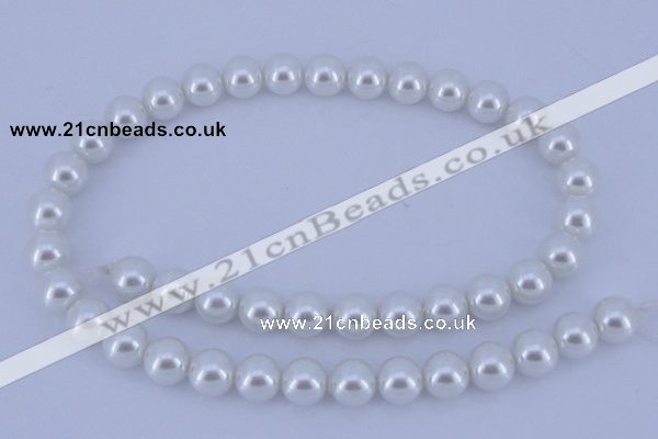 CGL01 10PCS 16 inches 4mm round dyed glass pearl beads wholesale