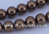 CGL102 10PCS 16 inches 4mm round dyed glass pearl beads wholesale