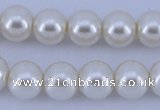 CGL11 10PCS 16 inches 4mm round dyed glass pearl beads wholesale