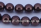 CGL112 10PCS 16 inches 4mm round dyed glass pearl beads wholesale