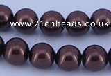 CGL114 10PCS 16 inches 8mm round dyed glass pearl beads wholesale