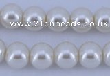 CGL12 10PCS 16 inches 6mm round dyed glass pearl beads wholesale