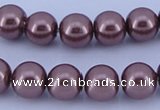 CGL122 10PCS 16 inches 4mm round dyed glass pearl beads wholesale