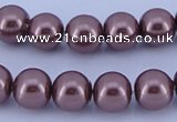 CGL123 10PCS 16 inches 6mm round dyed glass pearl beads wholesale