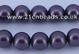 CGL132 10PCS 16 inches 4mm round dyed glass pearl beads wholesale