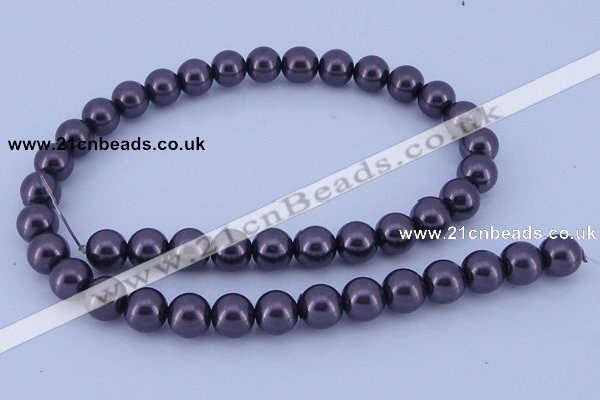 CGL136 5PCS 16 inches 12mm round dyed glass pearl beads wholesale