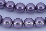 CGL142 10PCS 16 inches 4mm round dyed glass pearl beads wholesale