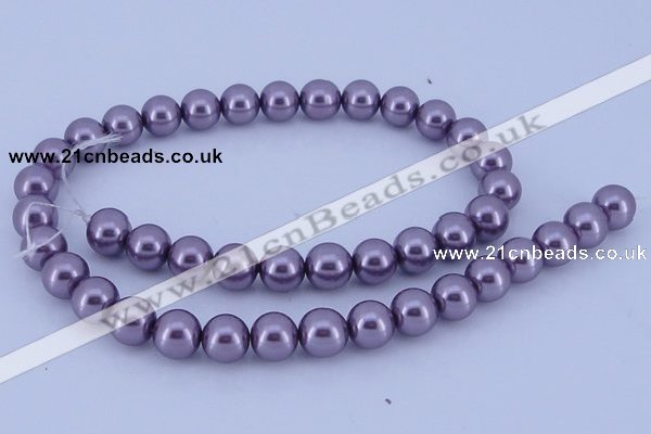 CGL142 10PCS 16 inches 4mm round dyed glass pearl beads wholesale