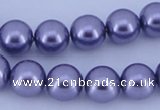 CGL152 10PCS 16 inches 4mm round dyed glass pearl beads wholesale