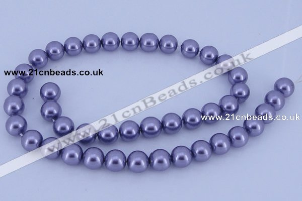 CGL154 10PCS 16 inches 8mm round dyed glass pearl beads wholesale