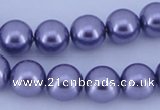 CGL157 5PCS 16 inches 14mm round dyed glass pearl beads wholesale