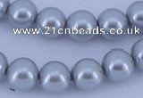 CGL162 10PCS 16 inches 4mm round dyed glass pearl beads wholesale