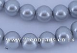 CGL164 10PCS 16 inches 8mm round dyed glass pearl beads wholesale