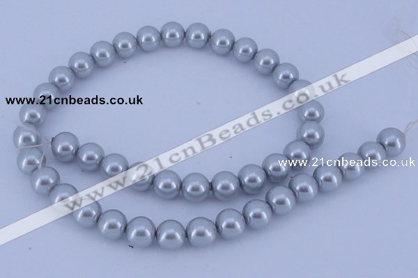 CGL164 10PCS 16 inches 8mm round dyed glass pearl beads wholesale