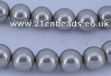 CGL172 10PCS 16 inches 4mm round dyed glass pearl beads wholesale