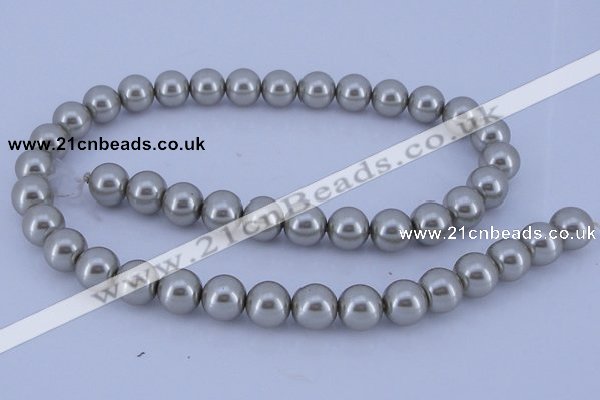 CGL172 10PCS 16 inches 4mm round dyed glass pearl beads wholesale