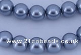 CGL182 10PCS 16 inches 4mm round dyed glass pearl beads wholesale