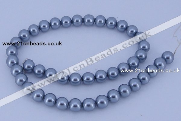 CGL182 10PCS 16 inches 4mm round dyed glass pearl beads wholesale