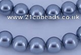 CGL188 5PCS 16 inches 16mm round dyed glass pearl beads wholesale