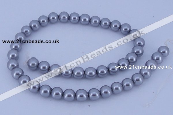 CGL192 10PCS 16 inches 4mm round dyed glass pearl beads wholesale