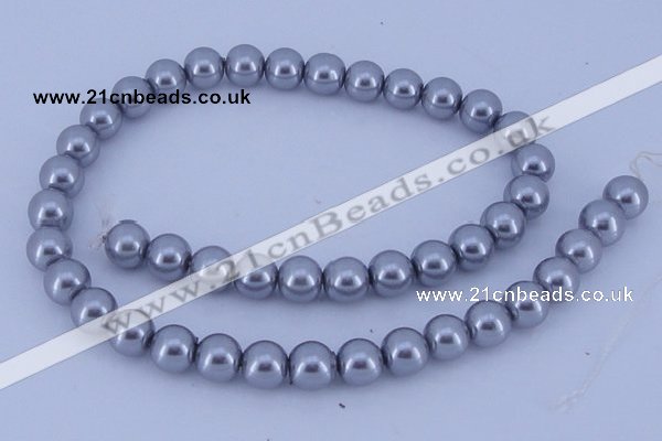 CGL193 10PCS 16 inches 6mm round dyed glass pearl beads wholesale