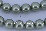 CGL202 10PCS 16 inches 4mm round dyed glass pearl beads wholesale