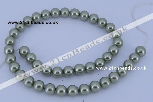 CGL202 10PCS 16 inches 4mm round dyed glass pearl beads wholesale