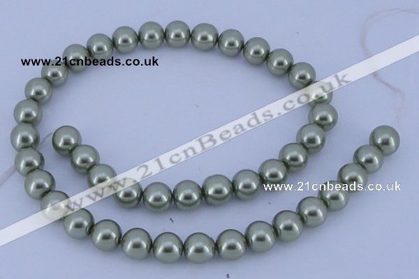 CGL207 5PCS 16 inches 14mm round dyed glass pearl beads wholesale