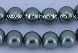 CGL212 10PCS 16 inches 4mm round dyed glass pearl beads wholesale