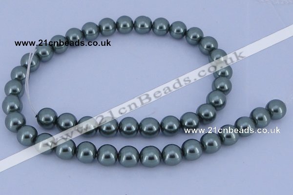 CGL212 10PCS 16 inches 4mm round dyed glass pearl beads wholesale