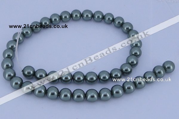 CGL214 10PCS 16 inches 8mm round dyed glass pearl beads wholesale