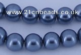 CGL232 10PCS 16 inches 4mm round dyed glass pearl beads wholesale