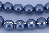 CGL233 10PCS 16 inches 6mm round dyed glass pearl beads wholesale