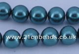 CGL242 10PCS 16 inches 4mm round dyed glass pearl beads wholesale