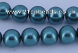 CGL243 10PCS 16 inches 6mm round dyed glass pearl beads wholesale