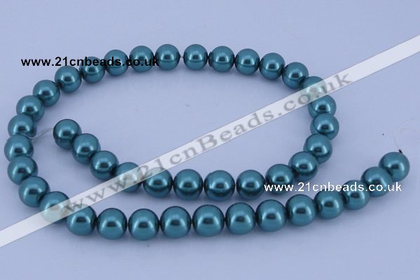 CGL244 10PCS 16 inches 8mm round dyed glass pearl beads wholesale