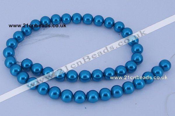 CGL252 10PCS 16 inches 4mm round dyed glass pearl beads wholesale