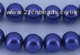 CGL262 10PCS 16 inches 4mm round dyed glass pearl beads wholesale